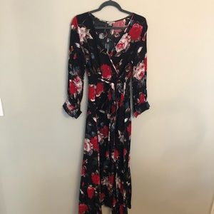 Long sleeve floral print dress